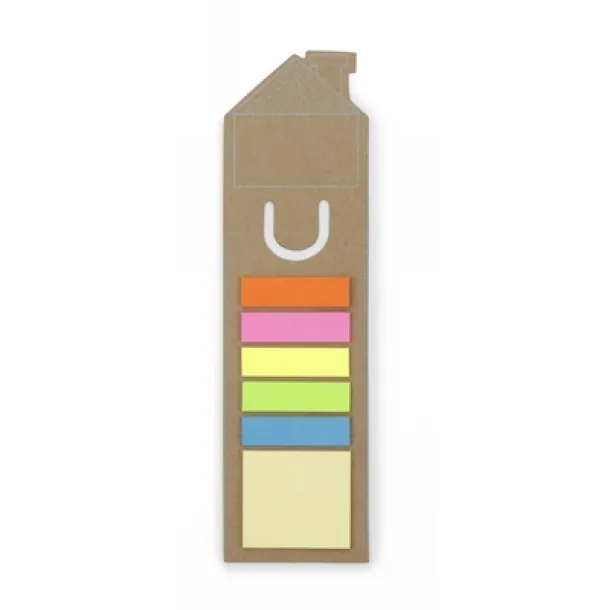  Memo holder, sticky notes, bookmark, notebook, ruler brown