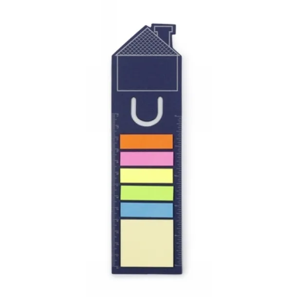  Memo holder, sticky notes, bookmark, notebook, ruler navy blue