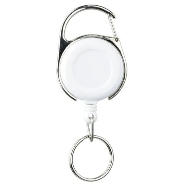 SKI CARABINE skipass tag with clip and carabiner White