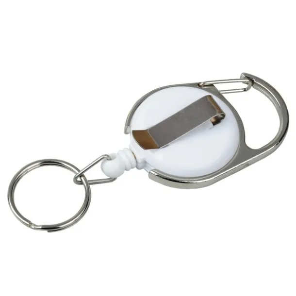 SKI CARABINE skipass tag with clip and carabiner White