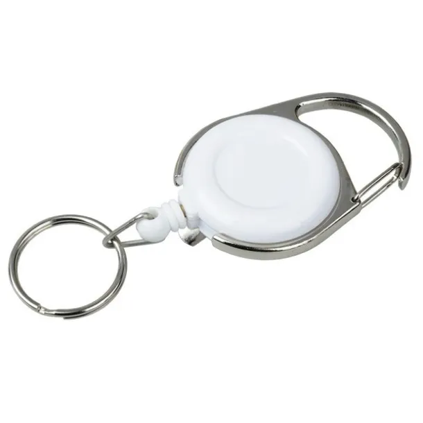 SKI CARABINE skipass tag with clip and carabiner White