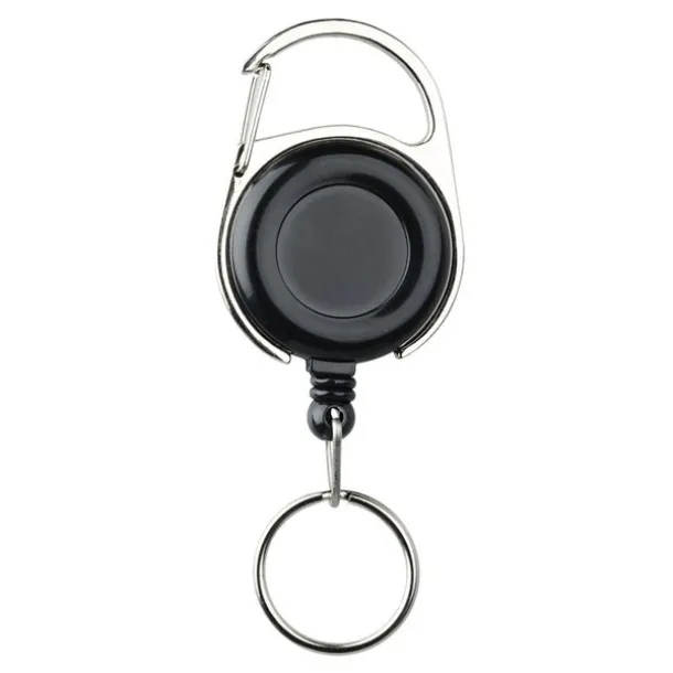 SKI CARABINE skipass tag with clip and carabiner Black