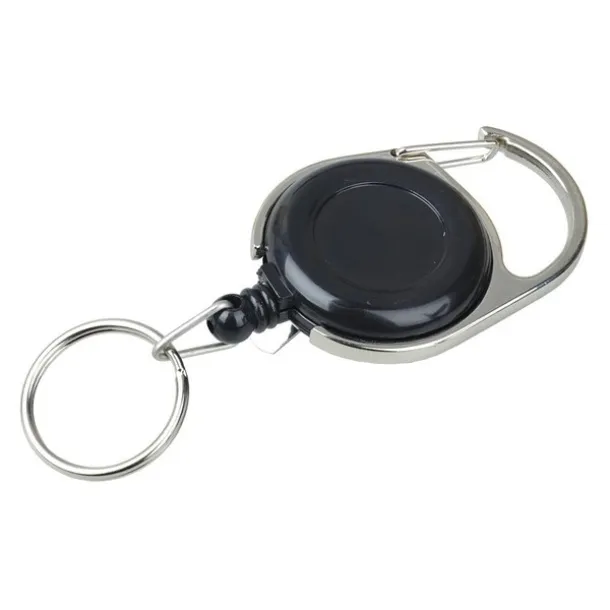 SKI CARABINE skipass tag with clip and carabiner Black