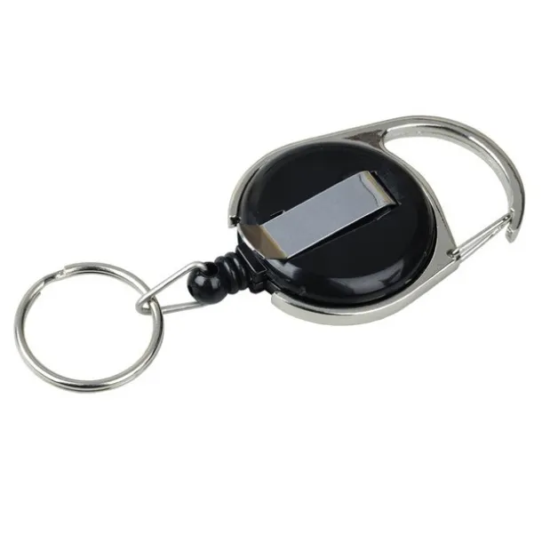 SKI CARABINE skipass tag with clip and carabiner Black
