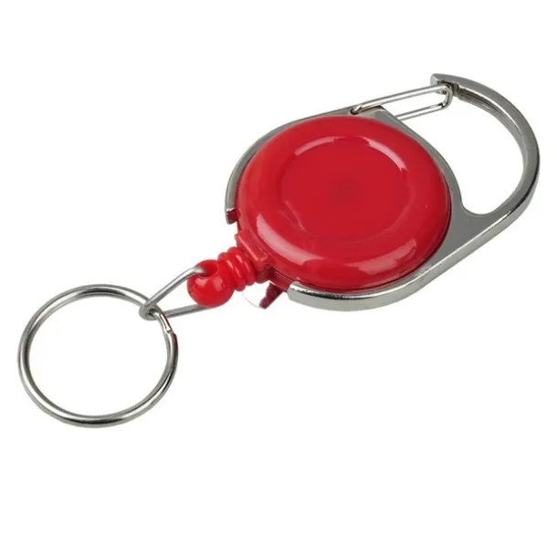 SKI CARABINE skipass tag with clip and carabiner Red