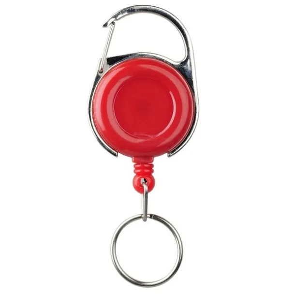 SKI CARABINE skipass tag with clip and carabiner Red