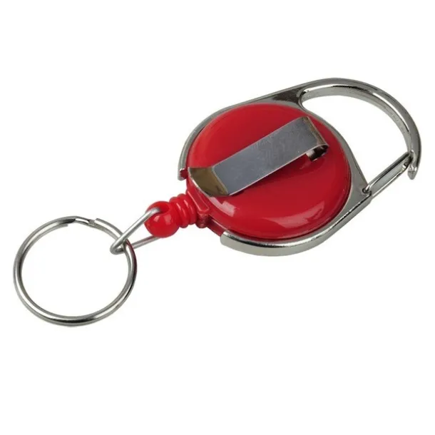 SKI CARABINE skipass tag with clip and carabiner Red