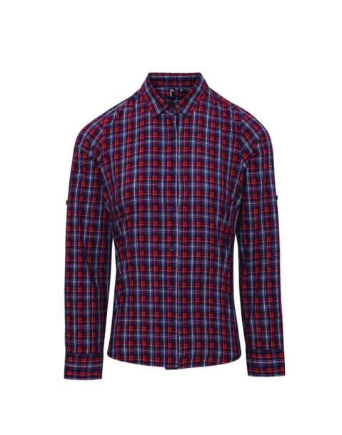  'SIDEHILL' CHECK - WOMEN'S LONG SLEEVE COTTON SHIRT - Premier Navy Red