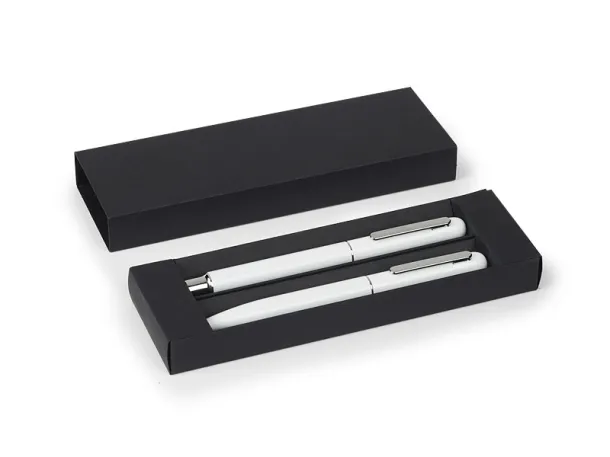 ATLANTIS Metal ball pen and roller pen in a gift box White