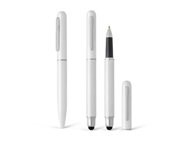 ATLANTIS Metal ball pen and roller pen in a gift box White