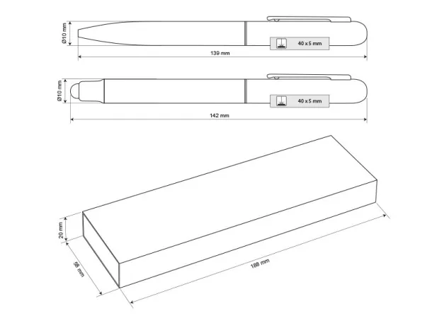 ATLANTIS Metal ball pen and roller pen in a gift box