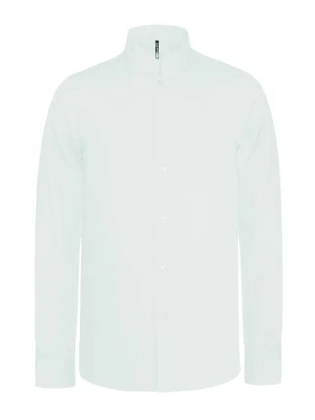  MEN'S LONG-SLEEVED MANDARIN COLLAR SHIRT - Kariban White