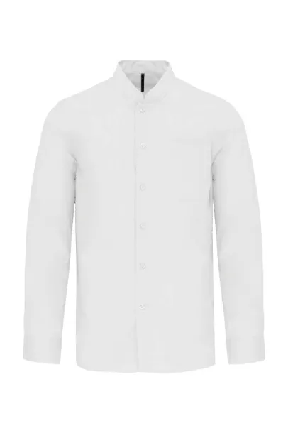  MEN'S LONG-SLEEVED MANDARIN COLLAR SHIRT - Kariban White