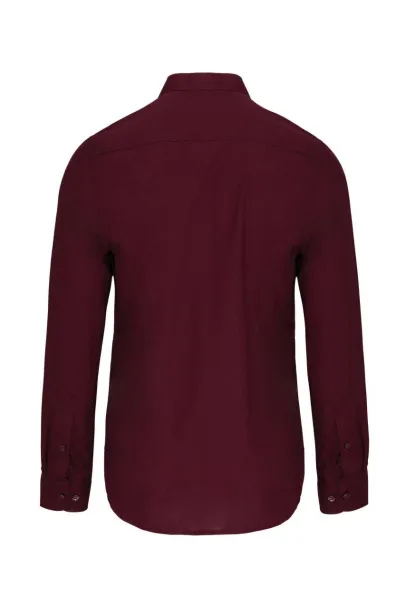  MEN'S LONG-SLEEVED MANDARIN COLLAR SHIRT - Kariban Wine