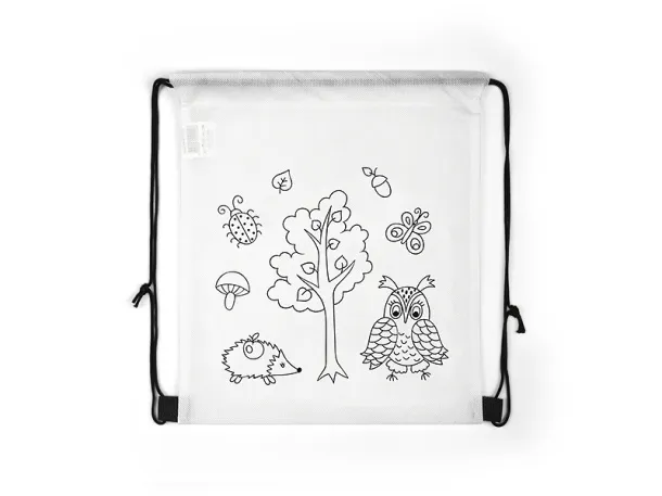 BAMBI drawstring bag with crayons - BRUNO White