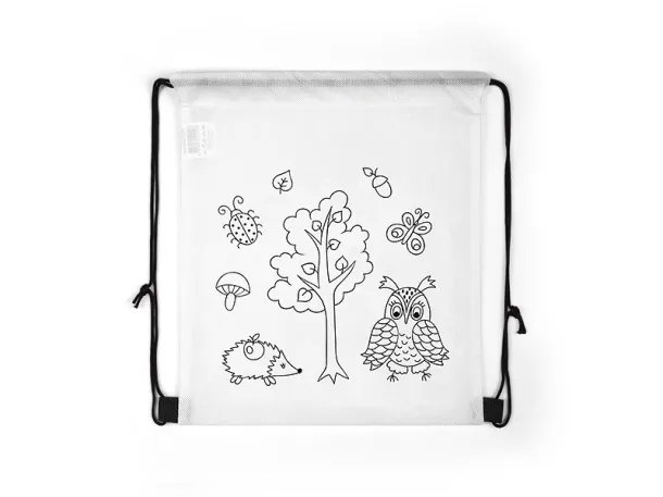 BAMBI drawstring bag with crayons - BRUNO White