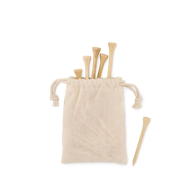 BIRDIE 20 bamboo golf tees set Beige