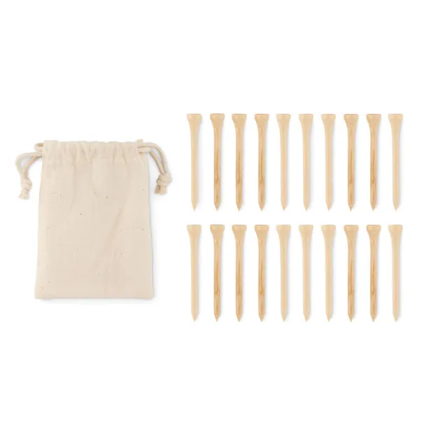 BIRDIE 20 bamboo golf tees set Beige