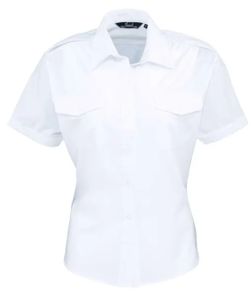  WOMEN'S SHORT SLEEVE PILOT SHIRT - Premier White