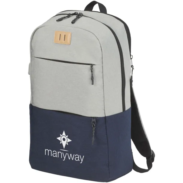 Cason 15" laptop backpack Navy Light grey