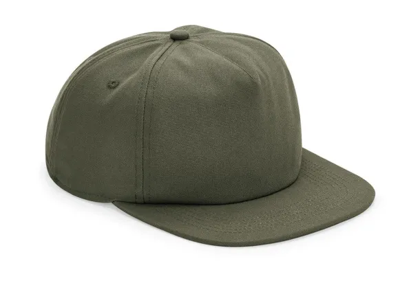  Organic Cotton Unstructured 5 Panel Cap - Beechfield Olive Green