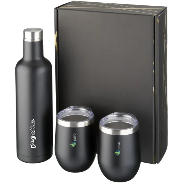 Pinto and Corzo copper vacuum insulated gift set - Avenue Solid black