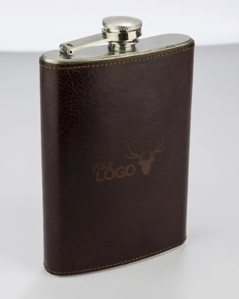 ROYAL Hip flask  240 ml in a box Brown