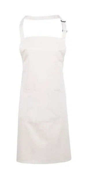  'DELUXE' BIB APRON WITH POCKET - Premier White