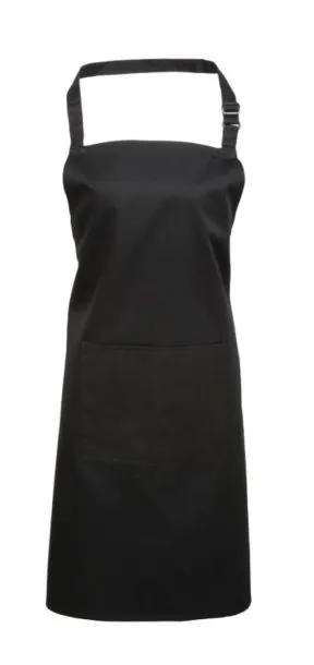  'DELUXE' BIB APRON WITH POCKET - Premier Black