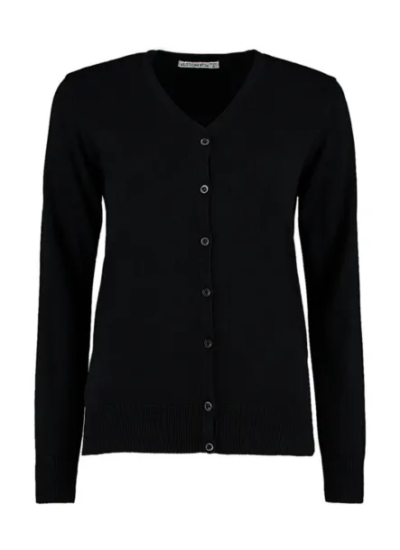  Women's Classic Fit Arundel V Neck Cardigan - Kustom Kit Black