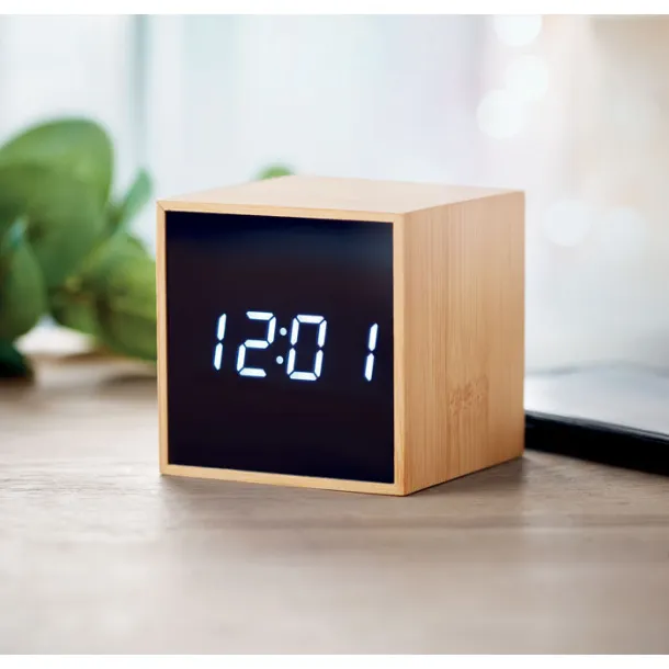 MARA CLOCK LED alarm clock bamboo casing Wood