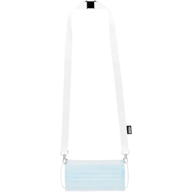 Adam recycled PET lanyard with two hooks - Bullet White