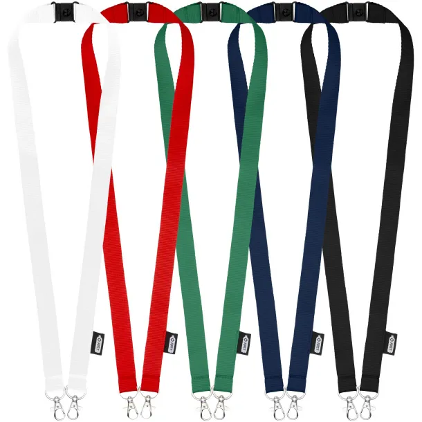 Adam recycled PET lanyard with two hooks - Bullet Red