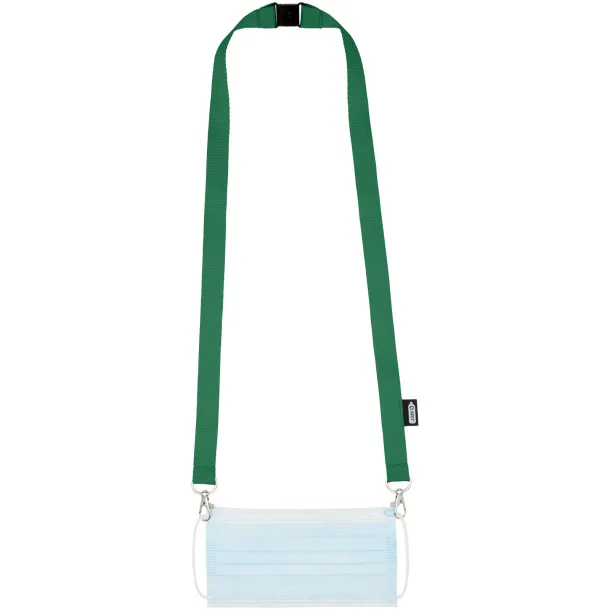 Adam recycled PET lanyard with two hooks - Bullet Green