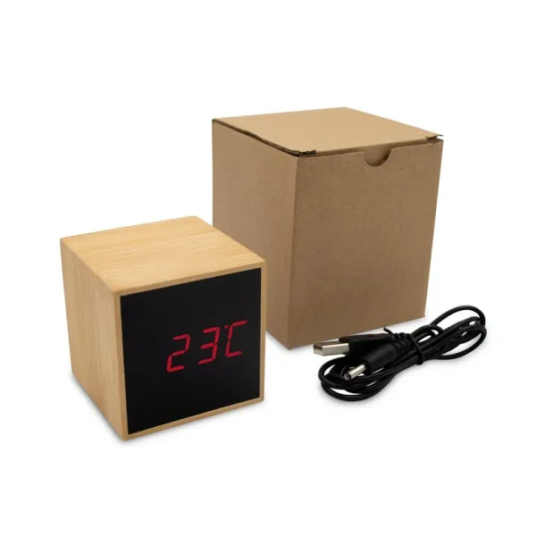  Bamboo desk clock with alarm wood