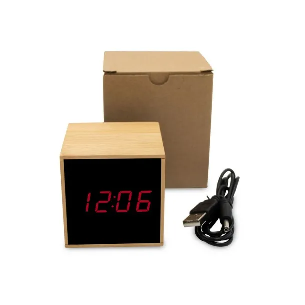  Bamboo desk clock with alarm wood