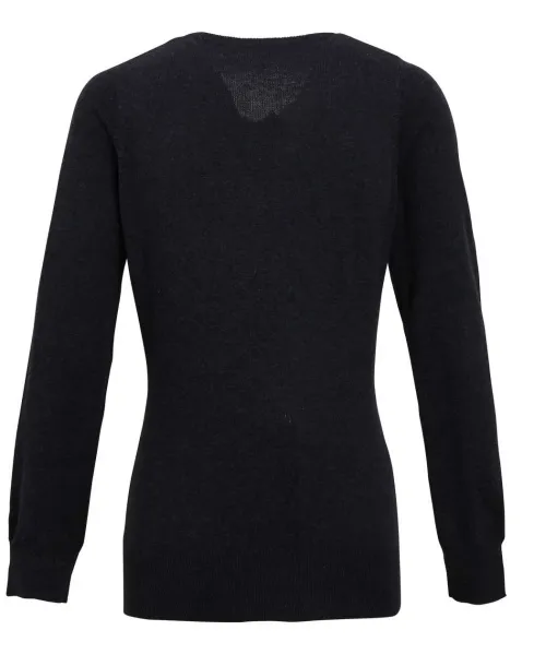  WOMEN'S KNITTED V-NECK SWEATER - Premier Titanium