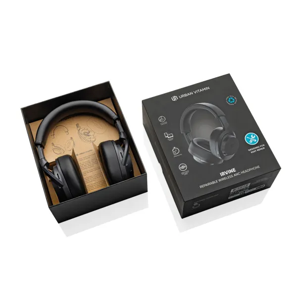 Irvine RCS recycled and repairable ANC wireless headphone - Urban Vitamin Black 