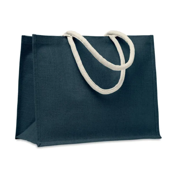 AURA Jute bag with cotton handle Blue