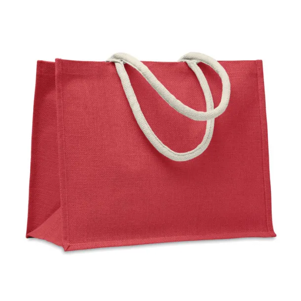 AURA Jute bag with cotton handle Red