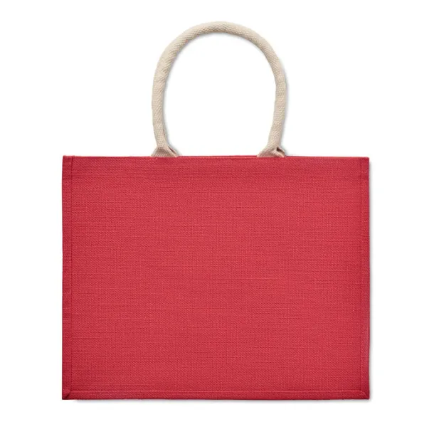 AURA Jute bag with cotton handle Red