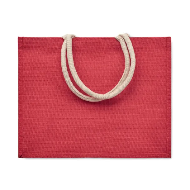 AURA Jute bag with cotton handle Red