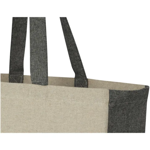Pheebs 18L torba od recikliranog pamuka s umetkom i kontrastnim stranama 190 g/m² Prirodna Heather black