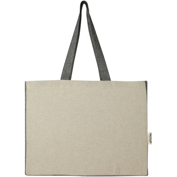 Pheebs 18L torba od recikliranog pamuka s umetkom i kontrastnim stranama 190 g/m² Prirodna Heather black