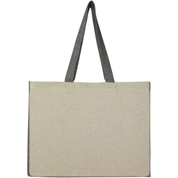 Pheebs 18L torba od recikliranog pamuka s umetkom i kontrastnim stranama 190 g/m² Prirodna Heather black