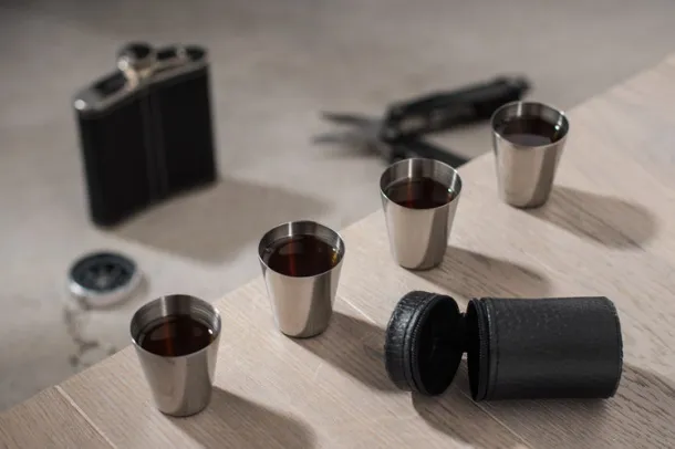 CHEERS Cup set  30 ml - 4 pcs. srebrny