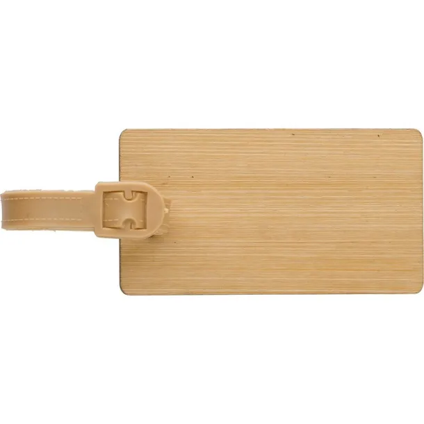  Bamboo luggage tag brown