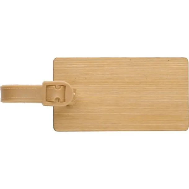  Bamboo luggage tag brown