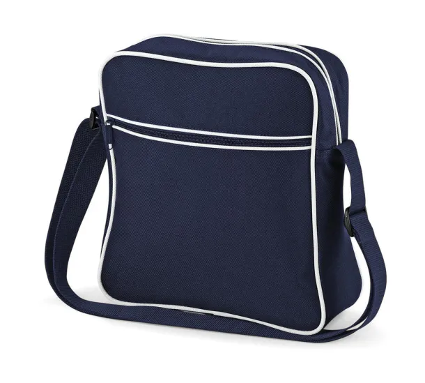  Retro Flight Bag - Bagbase French Navy Bijela