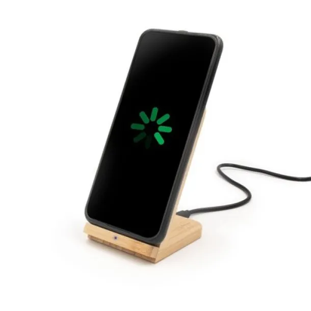  B'RIGHT bamboo wireless charger 10W, phone stand wood